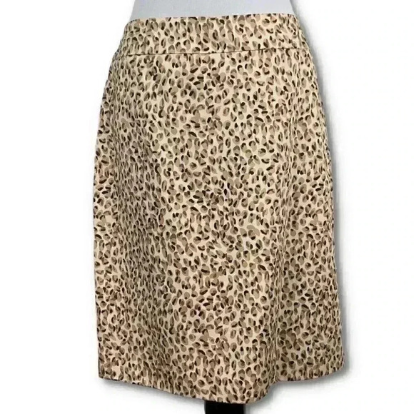 Valerie Bertinelli womens skirt size 10 tan cheetah print pencil - Picture 1 of 10